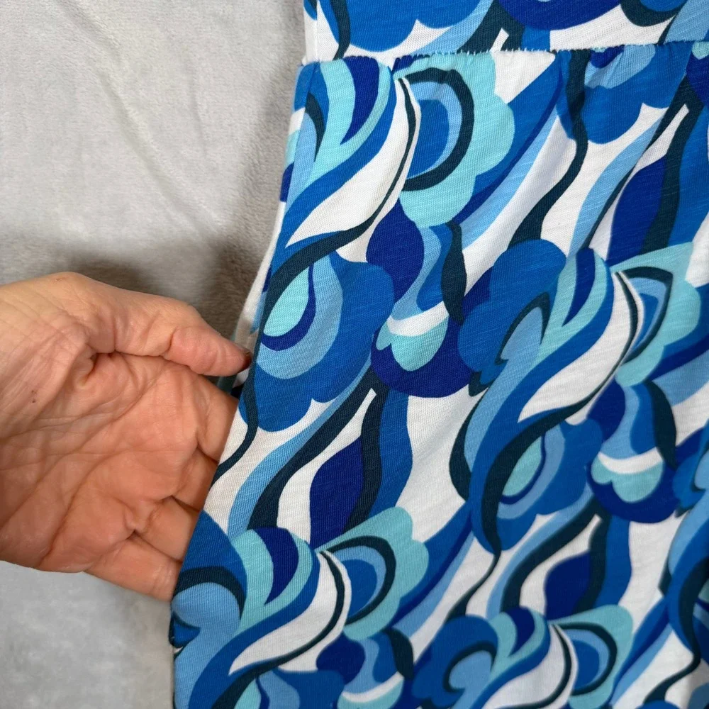 Lot of 2 Boden Naomi Dresses Size 4L Long Green Blue Geometric Abstract Pockets - Picture 8 of 16